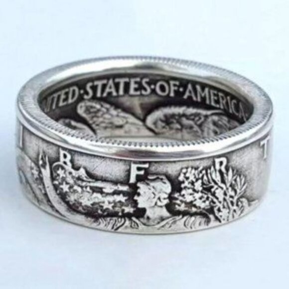 Men's Half Dollar Fashion Nickel Ring - Picture 2 of 3